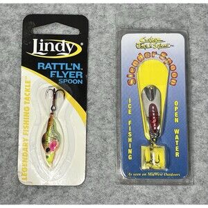 Rattln Flyer‎ Spoon Lindy and Slender Spoon Custom Jigs Spins Open Water Fishing